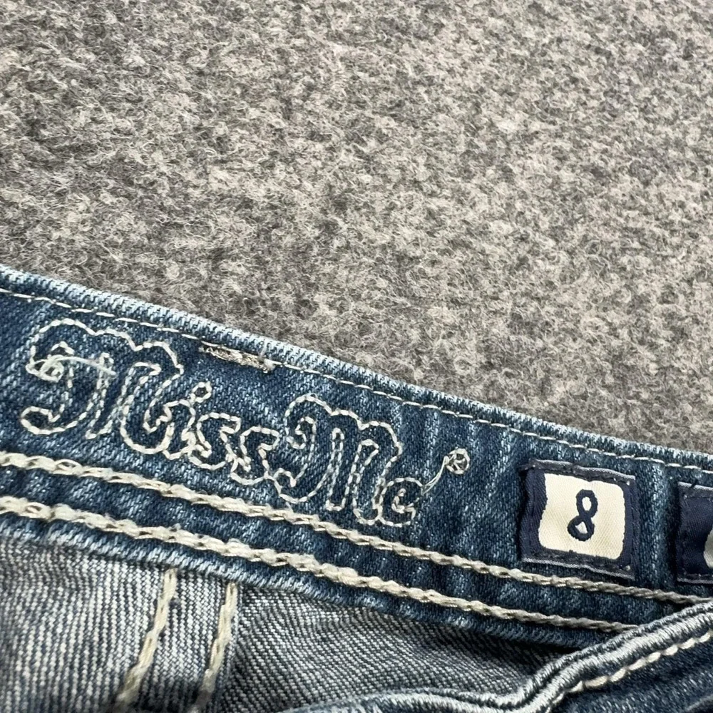 Miss Me Bermuda Shorts Girls 8 Blue Denim Jean Embroidered Cross Pockets JK5445M